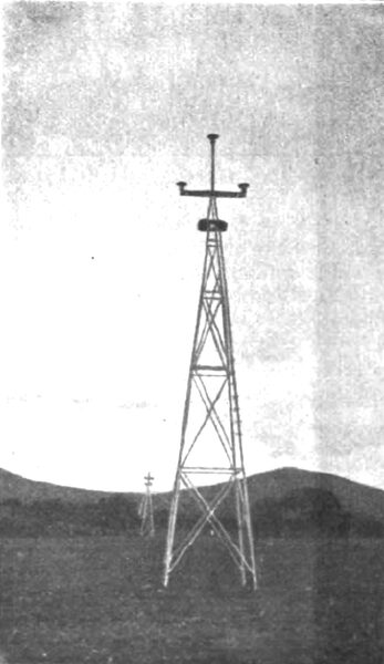 Fig. 5.�Steel tower for Guanajuato line in Mexico.  Made by the Aermotor Co. of Chicago.