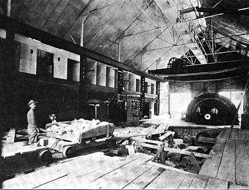 A PERSPECTIVE VIEW OF THE HIGH TENSION SWITCHING GALLERY OF THE DE SABLA POWER HOUSE.