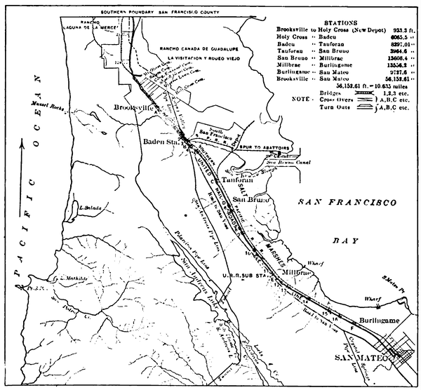 ROUTE OF THE SAN MATEO EXTENSION OF THE UNITED PAILROADS