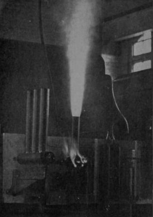 FIG. 4 -- A CIRCUIT BREAKER OPENING ON A HIGH-TENSION LINE.