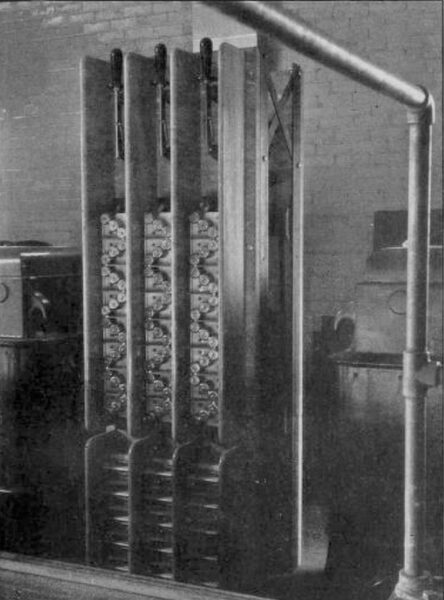 FIG. 6 -- A DISCHARGE PANEL ON A 12,000-VOLT UNDERGROUND LINE.