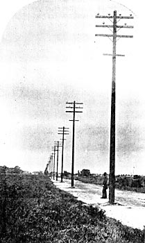 FIGURE 15 � VIEW OF THE POLE LINE NEAR FRESNO CITY.