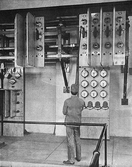 CONNECTING NO. 2 TRANSMISSION LINE WITH THE HIGH-POTENTIAL BUS BARS BY MEANS OF THE 22,000-VOLT SWITCHES IN THE STEP-UP TRANSFORMER PLANT