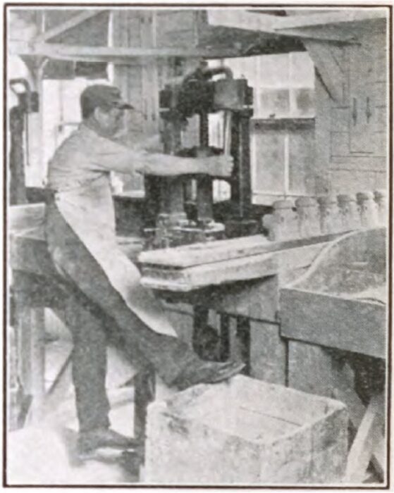 Fig. 3, Pressing the Piece for Transformer Case Cutout Manufacture