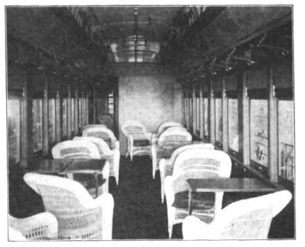 INTERIOR OF BUFFET CAR.