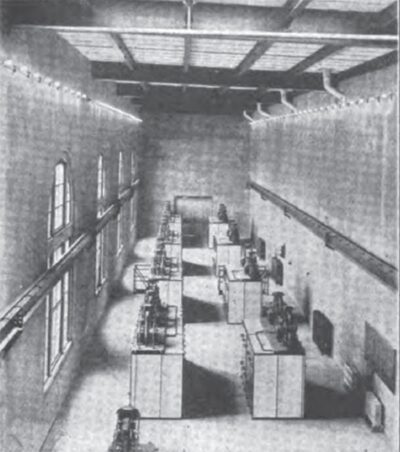 FIG. 9.--LOW TENSION SWITCH ROOM.