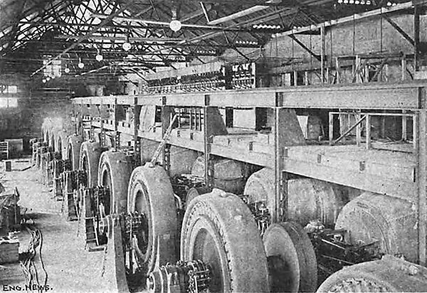FIG . 1. INTERIOR OF POWER HOUSE OF MISSOURI RIVER POWER CO., AT CANYON FERRY, MONT.