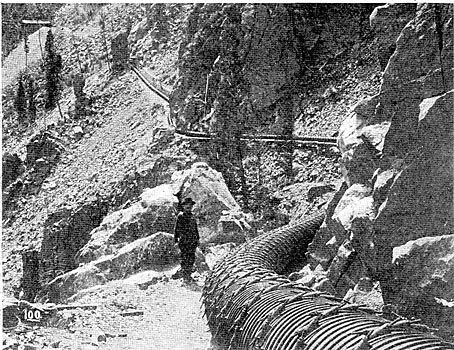 FIG. 3 - SECTION OF THE STAVE PIPE LINE.