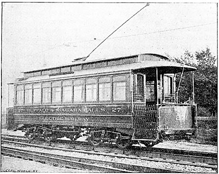 FIG. 7. � FOUR MOTOR TROLLEY CAR OPERATED BY NIAGARA CURRENT.