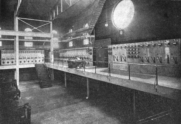 FIG. 4. -- DISTRIBUTING SWITCHBOARD AND TRANSFORMER PANELS.