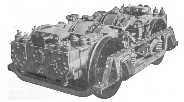 FIG. 16 � END VIEW OF LATEST DOUBLE MOTOR EQUIPMENT WITH TRUCK.