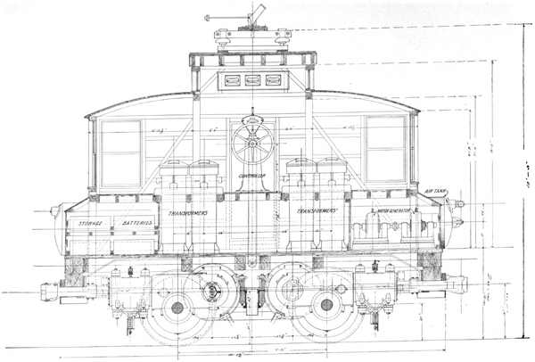 FIG. 12 � LONGITUDINAL SECTION OF LOCOMOTIVE.