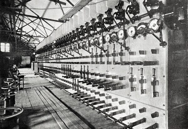 THE SWITCHBOARD IN THE GENERATING STATION AT CANON FERRY