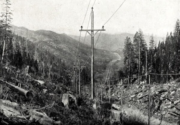 THE TRANSMISSION LINE AT 7,000 FEET ELEVATION. A CHARACTERISTIC ROCKY MOUNTAIN REGION