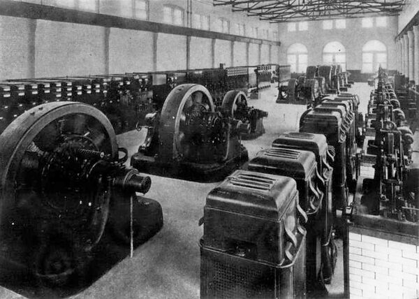 FIG. 1. -- VIEW OF INTERIOR OF SUB-STATION OF SCHENECTADY RAILWAY, SCHENECTADY, N.Y.