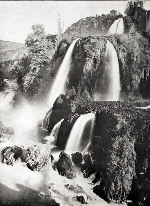 THE ELECTRIC STREET RAILWAY AND LIGHTING SERVICE OF ROME IS SUPPLIED IN LARGE PART FROM THE FALLS AT TIVOLI, SEVENTEEN MILES AWAY, WITH AN AVAILABLE HEAD OF 360 FEET