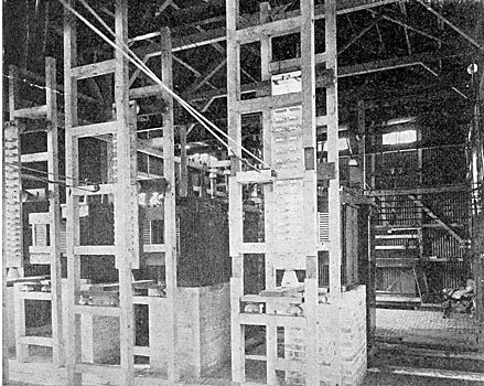 FIG. 16. - INTERIOR OF SUB-STATION, SHOWING LIGHTNING ARRESTERS, ETC.
