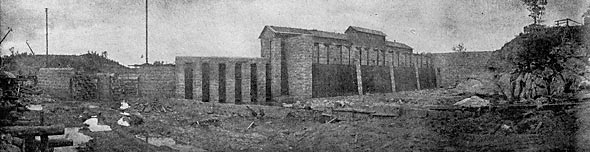 FIG. 6. � CLOSED GATES AND POWER HOUSE, FROM FOREBAY.