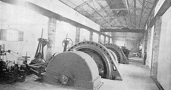 FIG. 26.-VIEW OF TURBINES IN GENERATING PLANT.