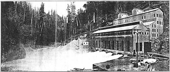 WEST VIEW OF POWER PLANT PUGET SOUND POWER CO. - FOUR GENERATORS IN OPERATION.