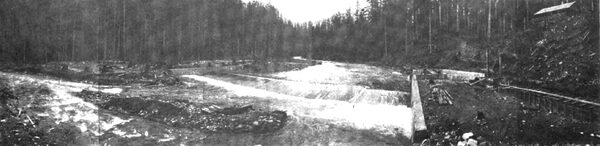 FIG. 6. � PANORAMIC VIEW OF HEAD WORKS, GATE TENDER