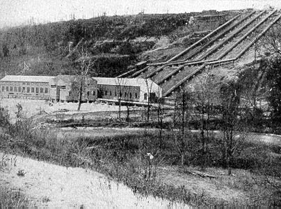 Fig 2 -  PENSTOCKS, POWER HOUSE AND TRANSFORMER HOUSE.