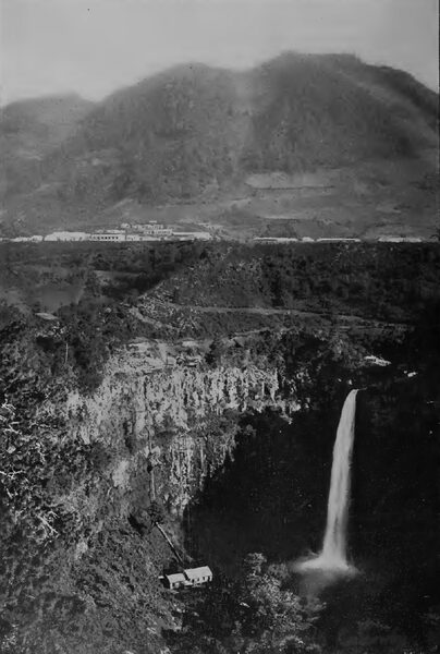 THE FIRST NECAXA FALLS, SHOWING THE ENGINEERS
