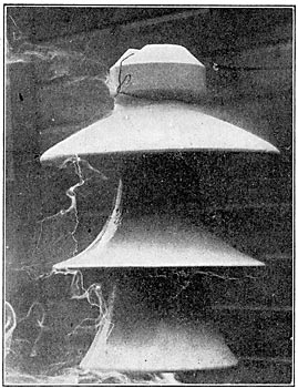 CUT NO. 1. � UNDERGOING A PRECIPITATION TEST OF �-INCH PER MINUTE, AT VOLTAGE 130,000.