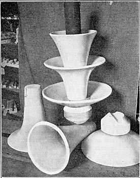 SEPARATE SHELLS OF INSULATORS READY FOR GLAZING.