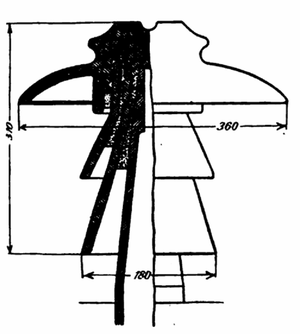Insulator of the plant in Guanajuato. 60,000 V. Fig. 43.