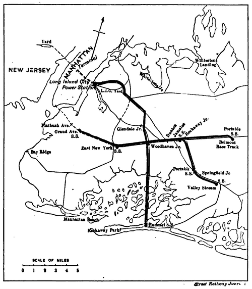 FIG. 1. � MAP OF TRANSMISSION LINES OF LONG ISLAND RAILROAD
