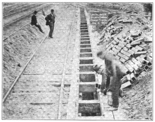 FIG. 4. � CONDUIT MANHOLES CLOSE TO TRACK, ATLANTIC DIVISION