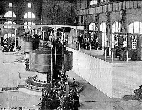 THREE 5000-HP, 2200 VOLT, TWO-PHASE DYNAMOS IN NIAGARA FALLS POWER COMPANY