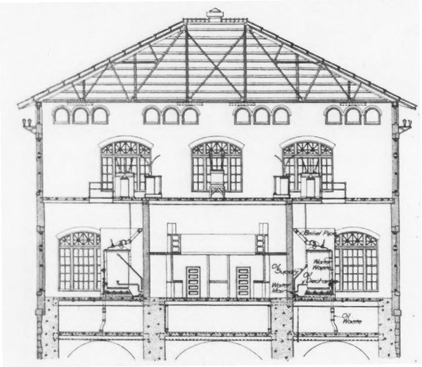 Fig. 4 -- SECTIONAL VIEW OF TRANSFORMER HOUSE.