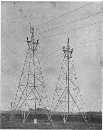 FIG. 12 � Line structure lightning - arrester on steel tower