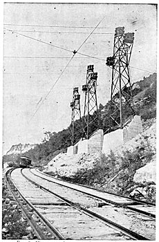 FIG. 2 � Niagara crossing, water-edge towers, American side