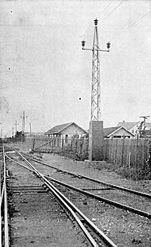 FIG. 30 � Galvanized steel poles on railway