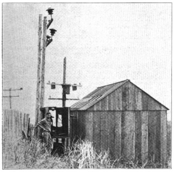 Insulators for Exceptional Service -- Testing Box and Transformer House.