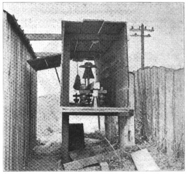 Insulators for Exceptional Service -- Near View of Testing Box, Showing Insulator and Dust Bag.