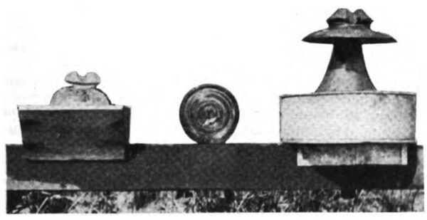 Insulators for Exceptional Service -- Glass and Porcelain Insulators with Fog Bowls.