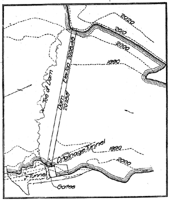 FIG. 4. � PLAN OF DIVERTING DAM AND INTAKE