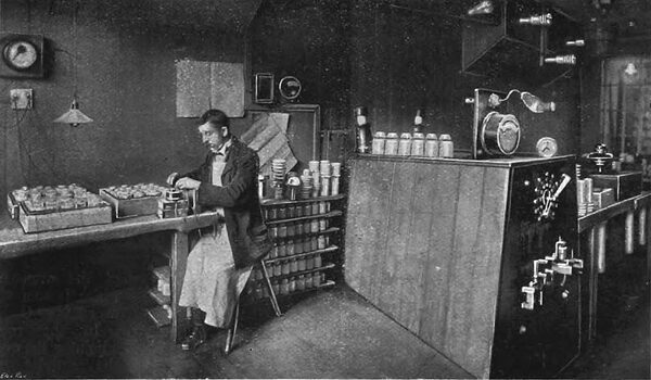 FIG. 10. � VIEW IN THE ELECTRICAL TESTING DEPARTMENT.