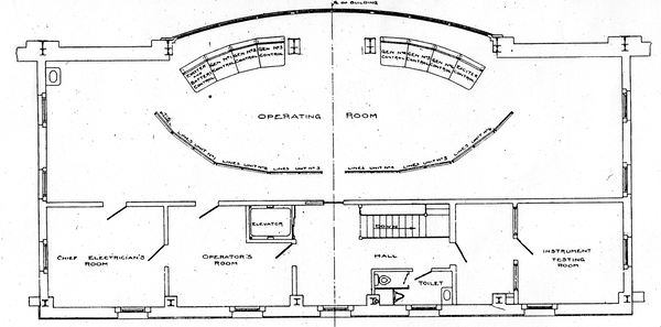 PLAN OF THIRD FLOOR OF SWITCH HOUSE, QUARRY STREET STATION.