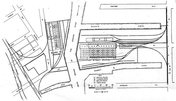 PLAT OF FISK STREET AND QUARRY STREET PROPERTIES OF COMMONWEALTH EDISON COMPANY.