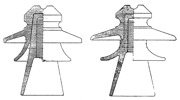 FIG. 5. - TYPES OF 50,000-VOLT INSULATORS.