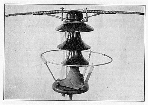 FIG. 7. - Arcing rings, to prevent injury to insulators by power effects.