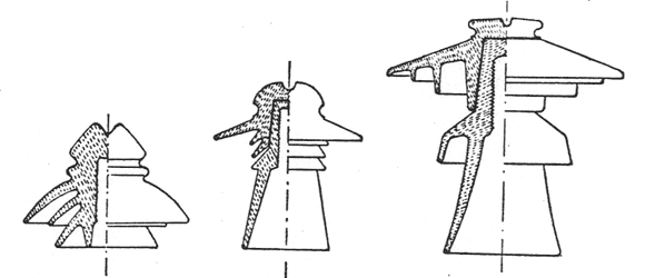 Figs. 9, 10 and 11 - German Insulators.