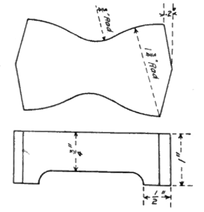 FIG. 1 -- SHAPE OF GLASS BRIQUETTES.
