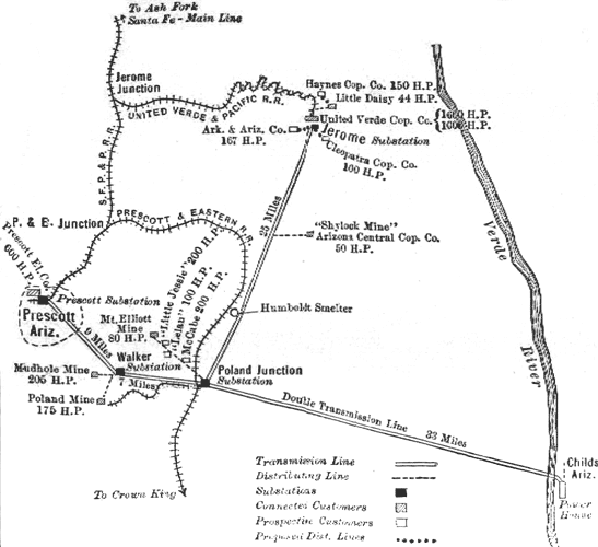 Fig. 3. � Map of Transmission System of Arizona Power Co.