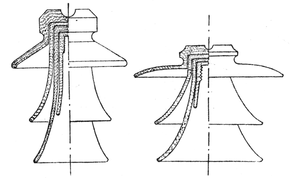 Figs. 5 and 6�Practical Types of Pin Insulators.